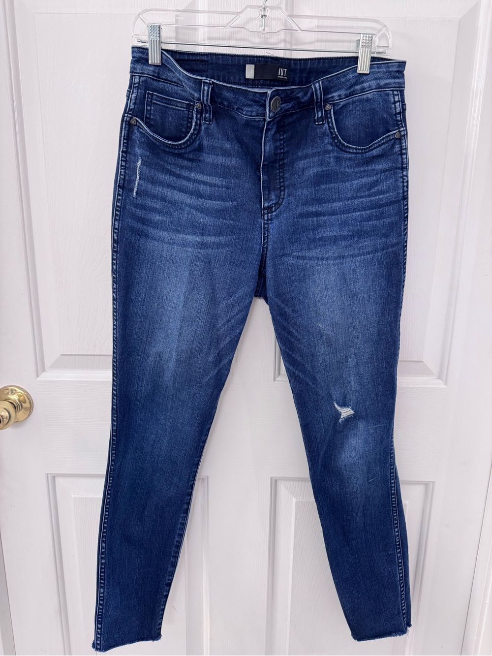 Kut from the Kloth Connie Indigo Skinny Jeans with Light Distress